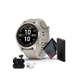 Garmin Fenix 7S Pro Solar Edition Sapphire GPS Smartwatch 42MM Built-in Flashlight, Power Sapphire Solar Charging Lens and Advanced Training Features