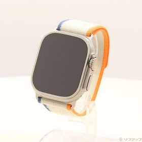 〔中古〕Apple(アップル) Apple Watch Ultra 2 GPS + Cellular 49mm チタニウムケース オレンジ／ベージュトレイルループ〔371-ud〕
