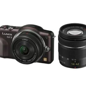 【中古】 パナソニック ミラーレス一眼カメラ LUMIX GF3 ダブルレンズキット センシュアルブラウン DMC-GF3W-T