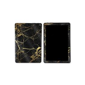 MightySkins Glossy Glitter Skin Compatible with Kindle Fire HD 10 (2023) - Black Gold Marble | Protective, Durable High-Gloss Glitter Fini_並行輸入