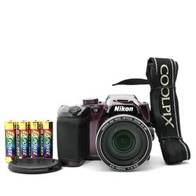 ＜並品＞ Nikon COOLPIX B500 プラム｜動作良好｜新品単3電池付きですぐ使える便利セット