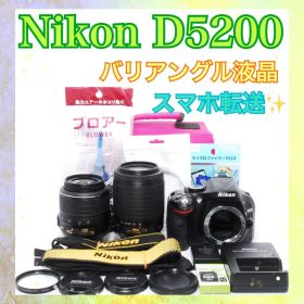 ❤️手ぶれ補正❤️Nikon D5200 ダブルレンズ❤️バリアングル❤️一眼レフカメラ