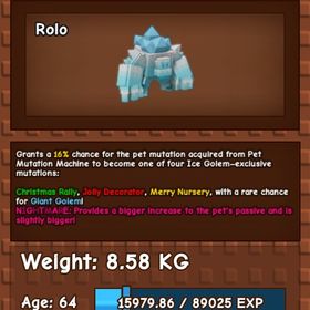 庭を成長させる ナイトメア変異 フェスティバル アイスゴーレム | ロブロックス(ROBLOX)のアカウントデータ、RMTの販売・買取一覧