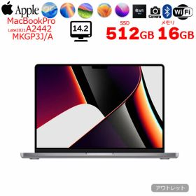 【中古パソコン】Apple MacBook Pro 14.2inch MKGP3J/A A2442 Late 2021 TouchID [Apple M1 Pro 8コア メモリ16GB SSD512GB 無線 BT カメラ 14.2 Space Gray] ：アウトレット