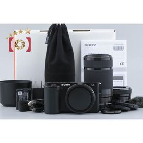 【中古】SONY ソニー α VLOGCAM ZV-E10Y ダブルズームレンズキット ブラック シャッター回数僅少 元箱付き