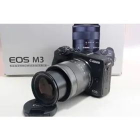 キヤノン Canon EOS M3 ブラック レンズセット 美品 ミラーレス SDカードストラップ付き