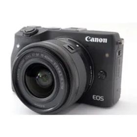 キヤノン Canon EOS M3 レンズキット ブラック 美品 スマホへ転送・自分撮りミラーレス SDカードストラップ付き