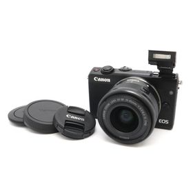 《美品》 ミラーレス一眼カメラ CANON EOS M100 レンズキット ブラック キヤノン キャノン EF-M15-45 IS STM k3256