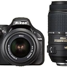 【中古】［非常に良い］Nikon デジタル一眼レフカメラ D5200 ダブルズームキット AF-S DX NIKKOR 18-55mm f/3.5-5.6G VR/ AF-S DX NIKKOR 55-300mm f/4.5-5.6G ED VR ブ