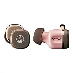 audio-technica(オーディオテクニカ) 完全ワイヤレスイヤホン ピンクブラウン ATH-SQ1TW2 PBW ［ワイヤレス(左右分離) /Bluetooth対応］ ATHSQ1TW2PBW 【864】