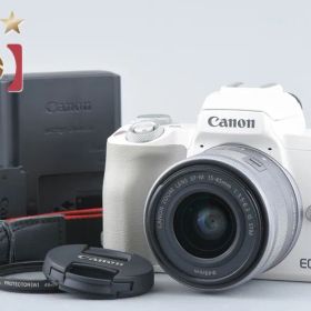 Canon キヤノン 【中古】Canon キヤノン EOS Kiss M EF-M 15-45 IS STM レンズキット ホワイト ミラーレスカメラ