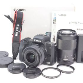 Canon EOS Kiss M ダブルズームキット ブラック ミラーレス一眼カメラ EOSKISSMBK-WZK