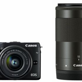 【中古】【非常に良い】Canon ミラーレス一眼カメラ EOS M3 ダブルズームキット(ブラック) EF-M15-45mm F3.5-6.3 IS STM EF-M55-200mm F4.5-6.3 IS STM 付属