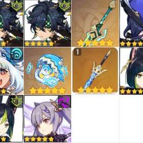 キィニチ1凸/山の王の長牙/クロリンデ/ムアラニ/サーフィンタイム/蒼古なる自由への誓い/ティナリ1 | 原神のアカウントデータ、RMTの販売・買取一覧