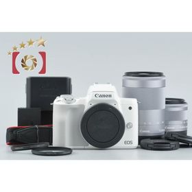 【中古】Canon キヤノン EOS Kiss M2 ダブルズームレンズキット ホワイト