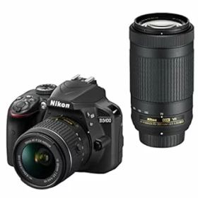 【中古】Nikon デジタル一眼レフカメラ D3400 ダブルズームキット ブラック D3400WZBK