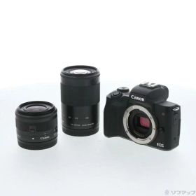 【中古】Canon(キヤノン) EOS Kiss M ダブルズームキット ブラック 【348-ud】