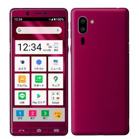 【中古】 A001SH シンプルスマホ5 ワインレッド SIMフリー 本体 ソフトバンク スマホ シャープ【送料無料】 a001shrd7mtm