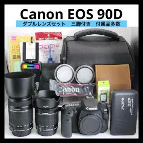 【Canon EOS 90D ダブルレンズセット】 Wi-Fi搭載 付属品多数