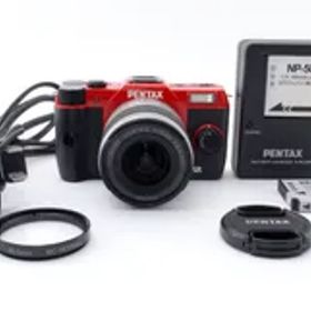 ペンタックス PENTAX デジタル ミラーレス 一眼 Q10 ズーム レンズ キット レッド 標準ズーム 02 STANDARD ZOOM Q10 LENS KIT RED レンズ フィルター 前 キャップ 充電器 バッテリー 2個 付き＃C0410