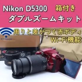 Nikon D5300 ダブルズームキット 赤 Wi-Fi機能 箱付き バッグ付