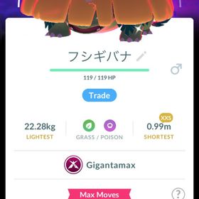 🥇非対面トレード🥇XXS 色違いキョダイマックスフシギバナフィナーレ背景 | ポケモンGOのアカウントデータ、RMTの販売・買取一覧