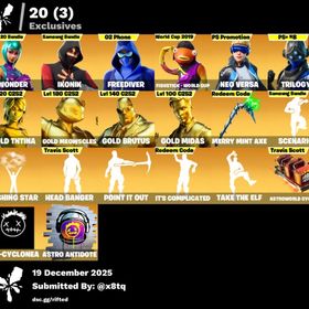 【超安全/PS対応】ワンダー｜アイコニック｜シナリオ|ミンティアックス｜フリーダイバー｜ネオヴァーサ | フォートナイト(Fortnite)のアカウントデータ、RMTの販売・買取一覧