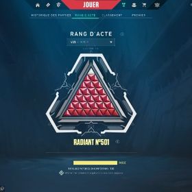 V25ACT6 レディアント アカウント | VALORANT(ヴァロラント)のアカウントデータ、RMTの販売・買取一覧