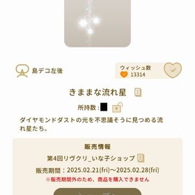 きままな流れ星 迷子の流れ星 各1点ずつセット | リヴリーアイランドのアイテム、RMTの販売・買取一覧