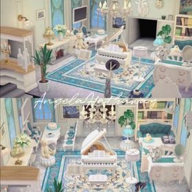 ✨限定デザイン✨ 白と碧に包まれたヨーロッパ風クラシックリビングセット🎹 | あつまれ どうぶつの森(あつ森)のアカウントデータ、RMTの販売・買取一覧