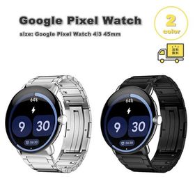 グーグル ピクセル ウォッチ チタン合金 折りたたみバックル サイズ調整可能 バンド 全2色 Google Pixel Watch 4/3/ 45mm 替えベルト スマートウォッチ 送料無料