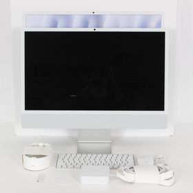 アップル(Apple)の【美品】Apple iMac MWUC3J/A シルバー 24インチ Retina 4.5Kディスプレイモデル M4チップ 8コアGPU 256GB SSD 16GBメモリ アイマック 本体(ノートPC)