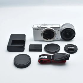 B#10023 T Canon ミラーレス一眼カメラ EOS M200 標準ズームキット ホワイト EOSM200WH-1545ISSTMLK