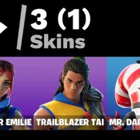 3 スキン ☑️DAPPERMINT + EXPLORER EMILIE + TAI ☑️ エピックゲーム