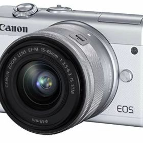 【中古】Canon ミラーレス一眼カメラ EOS M200 標準ズームキット ホワイト EOSM200WH-1545ISSTMLK