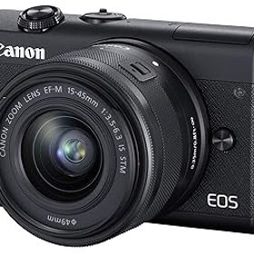 【中古】(良い)Canon ミラーレス一眼カメラ EOS M200 標準ズームキット ブラック EOSM200BK-1545ISSTMLK