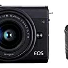 【中古-非常に良い】 Canon キャノン ミラーレス一眼カメラ EOS M200 ダブルレンズキット ブラック EOSM200BK-WLK
