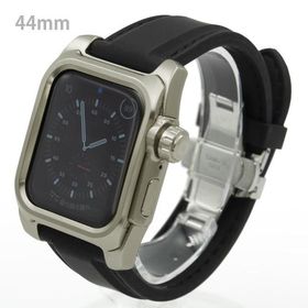 アップルウォッチ5&amp;4 44mm用 FACTRON Next for AppleWatch5 チタニウムケース シリコンラバーバンド Series5&amp;4 44mm専用 FA-W-044