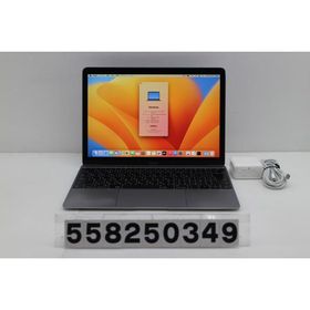 ノートパソコン Apple MacBook Retina 12in 2017 A1534 スペースグレイ Core m3 7Y32 1.2GHz/8GB/256GB/WQXGA(2304x1440) エラー表示あり