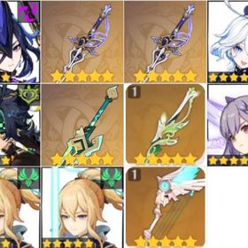 クロリンデ/赦罪1凸/フリーナ/キィニチ/山の王の長牙/萃光の裁葉/刻晴/ジン1凸/天空の翼 | 原神のアカウントデータ、RMTの販売・買取一覧