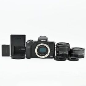 ＜良品＞ Canon EOS Kiss M ダブルレンズキット｜シャッター数18,000枚以下｜全体美品｜EF-Mレンズ2本付属