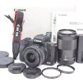 Canon EOS Kiss M ダブルズームキット ブラック ミラーレス一眼カメラ EOSKISSMBK-WZK