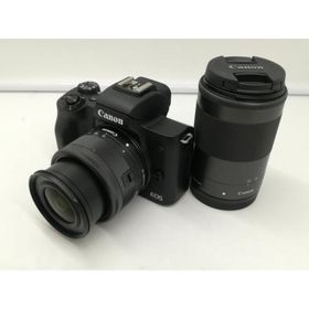 【中古】Canon EOS Kiss M2 ダブルズームキット ブラック【札幌】保証期間１ヶ月【ランクB】