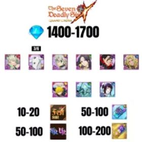 [海外] 1400-1700 虹のダイヤ |トリスタン |ゼルドリス デーモン キング・ニュー |SKULD |7 FEST UR |10-20 フェスト SSR |30-70 UR/SSR |50-100 枚 SSR