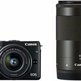 【中古】Canon ミラーレス一眼カメラ EOS M3 ダブルズームキット(ブラック) EF-M15-45mm F3.5-6.3 IS STM EF-M55-200mm F4.5-6.3 IS STM 付属 EOSM3BK-WZK2