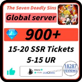 【海外】900-1000ダイヤ|5-15 UR ランダム✅|15-20 SSR チケット✅ |ザ・ワン・エスカノール✅ | メリオダス✅