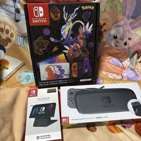 新品未開封☆Nintendo Switch 有機ELモデル スカーレットバイオレットエディション、キャリングケース、プレイスタンド★