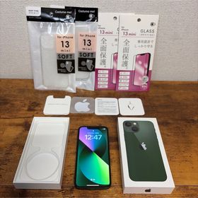 アイフォーン(iPhone)の⭐️美品 iPhone13mini 128GB SIMフリー グリーン(スマートフォン本体)