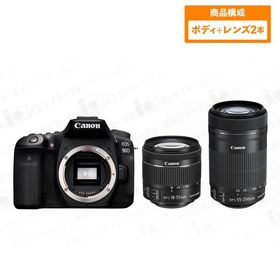 キヤノン EOS 90D ボディ ブラック + ダブルズームレンズセット EF-S18-55mm F4-5.6 IS STM + EF-S55-250mm F4-5.6 IS STM デジタル一眼レフカメラ イオス Canon