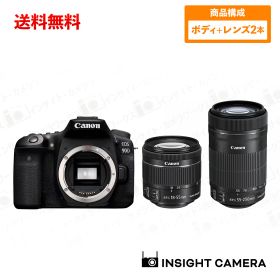 キヤノン EOS 90D ボディ ブラック + ダブルズームレンズセット EF-S18-55mm F4-5.6 IS STM + EF-S55-250mm F4-5.6 IS STM デジタル一眼レフカメラ イオス Canon（出荷後転送不可）